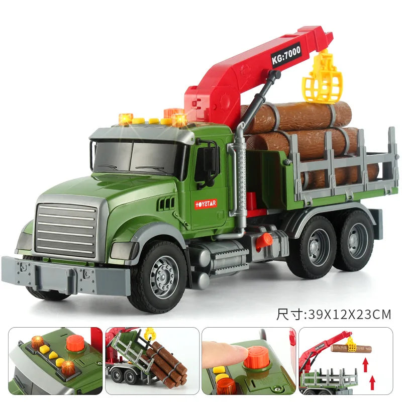 New Big Garbage Truck Toy, Friction Powered Garbage Truck with Lights and Sounds Kids Recycling Trash Truck Kids Gifts B242