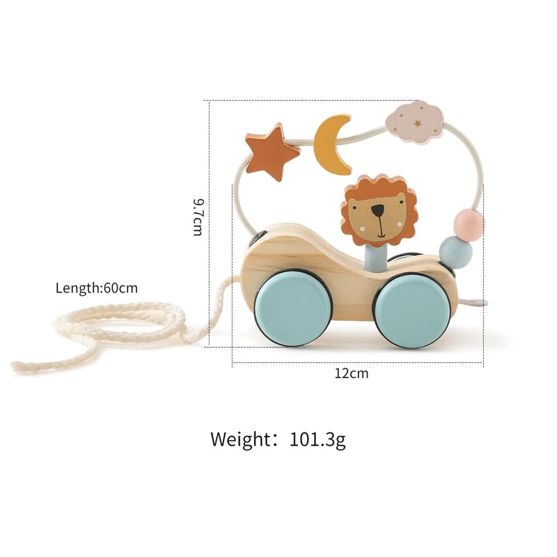 Wooden Montessori Toys Animal Block Train