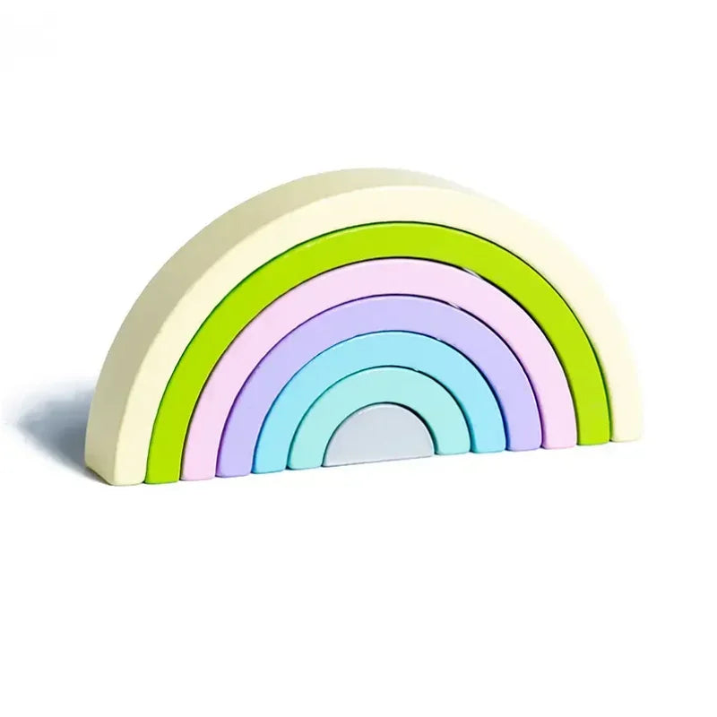 Arch Bridge Rainbow Wooden Building Blocks Stacking Games