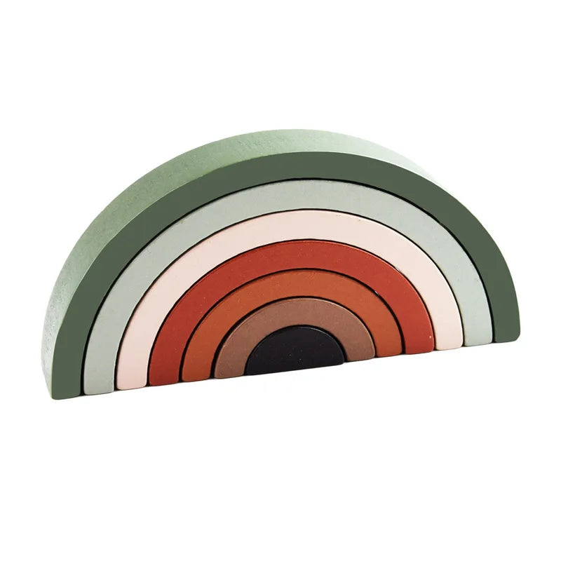 Arch Bridge Rainbow Wooden Building Blocks Stacking Games