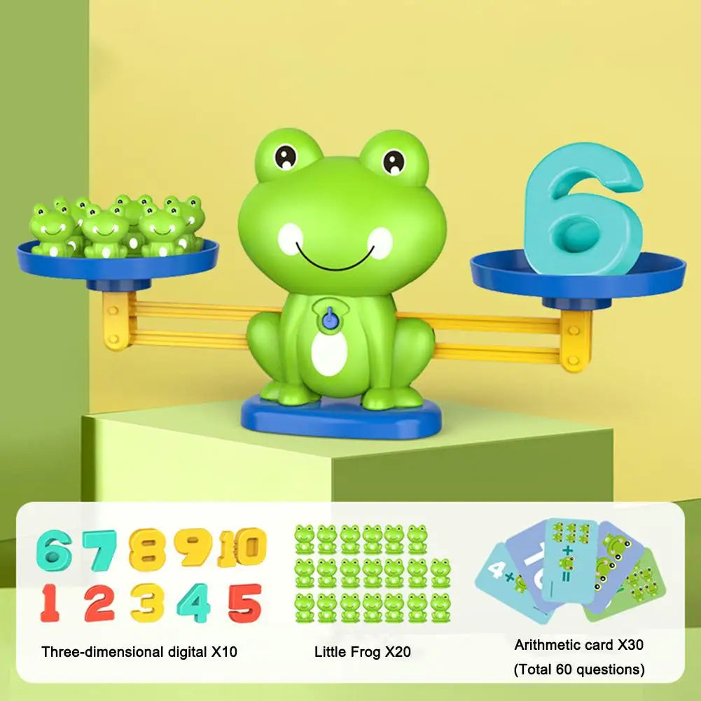 Kids Frog Balance Scale Toy Math Game for Toddlers Counting Number Matching Game Educational Stem Toys Birthday Gift