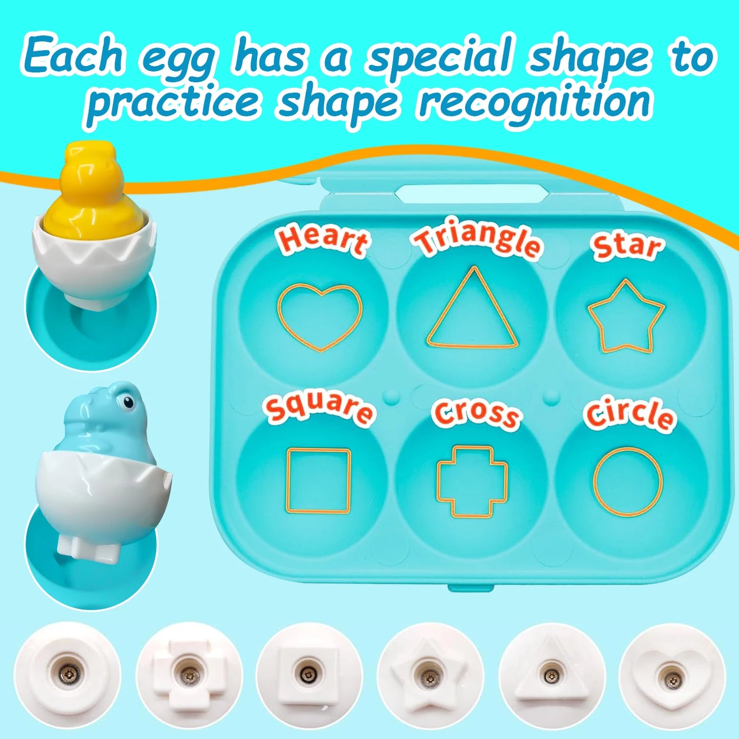 Montessori Kids Shape Matching Egg Baby Toys Color Digital Number Dinosaur Matching Eggs Early Learning Educational Children Toy