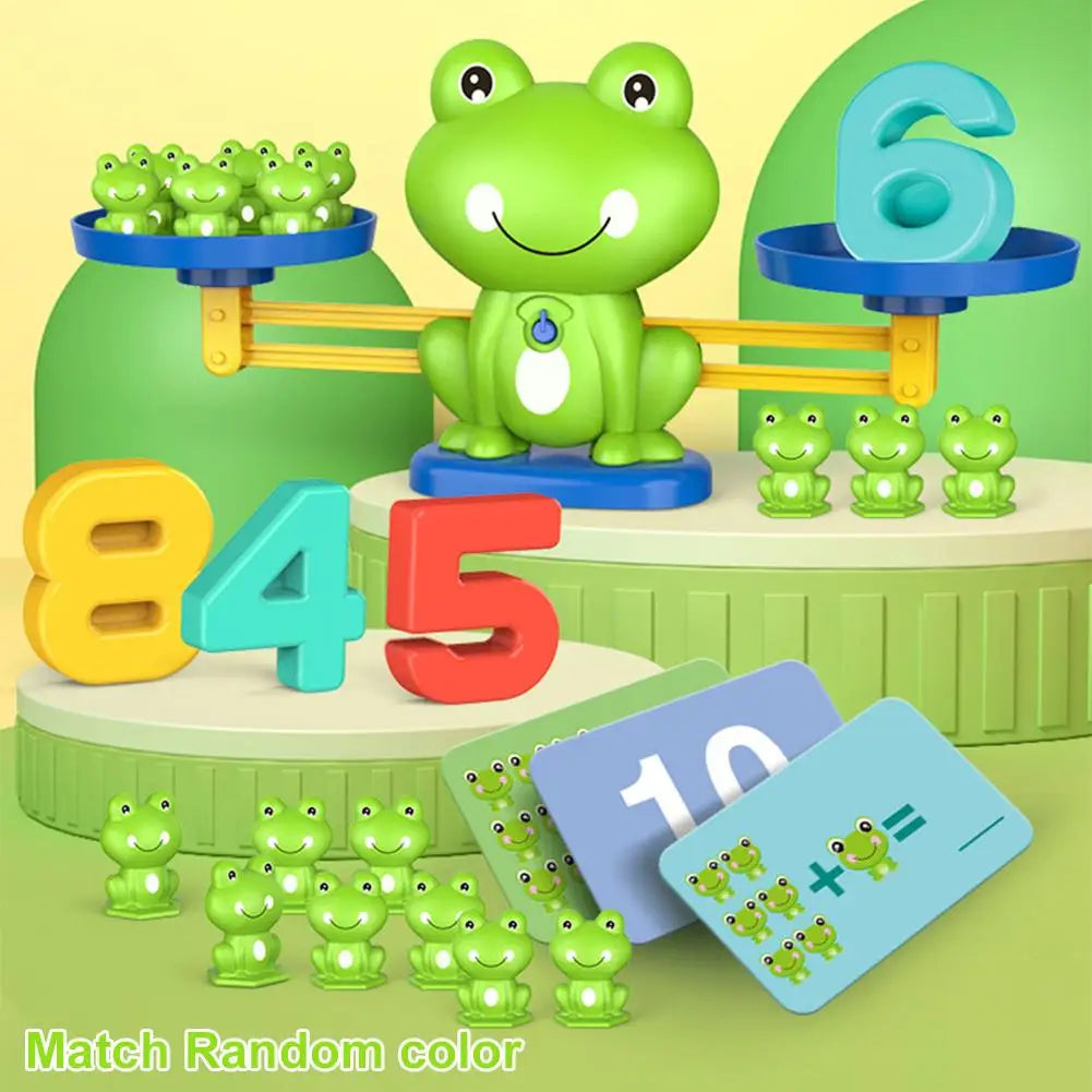 Kids Frog Balance Scale Toy Math Game for Toddlers Counting Number Matching Game Educational Stem Toys Birthday Gift