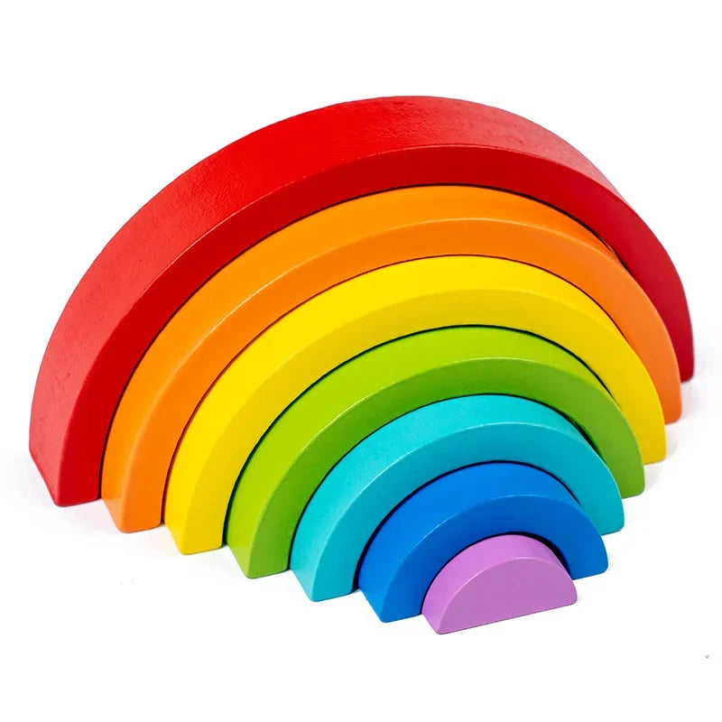 Arch Bridge Rainbow Wooden Building Blocks Stacking Games
