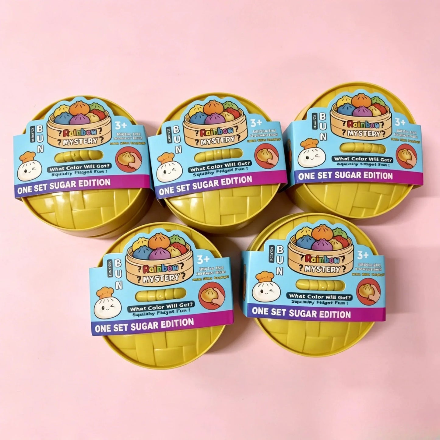 Colorful 6 Styles Glitter Dumpling Glitter Dumpling Squishy with Box Dumplings Sensory Squeeze Toy for Stress Relief Toys