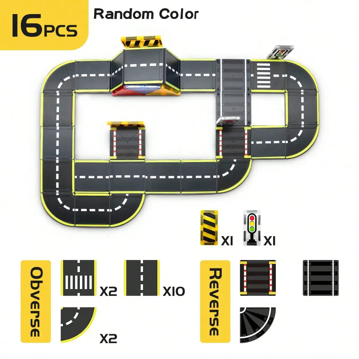 Magnetic Building Blocks, Magnetic Toy, Transportation-Themed Road Planning Architect, Durable Abs Structure, with Race Track