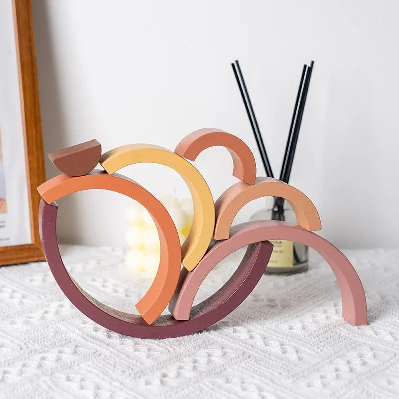 Arch Bridge Rainbow Wooden Building Blocks Stacking Games