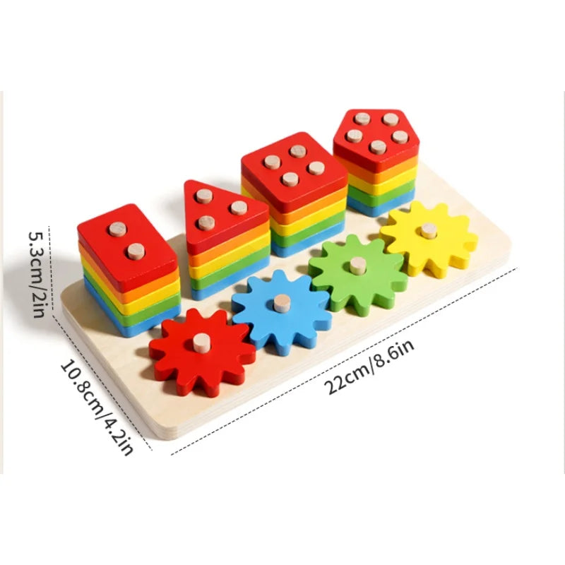 Montessori Wooden Sorting Stacking Toys Puzzle
