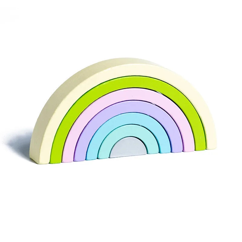 Arch Bridge Rainbow Wooden Building Blocks Stacking Games