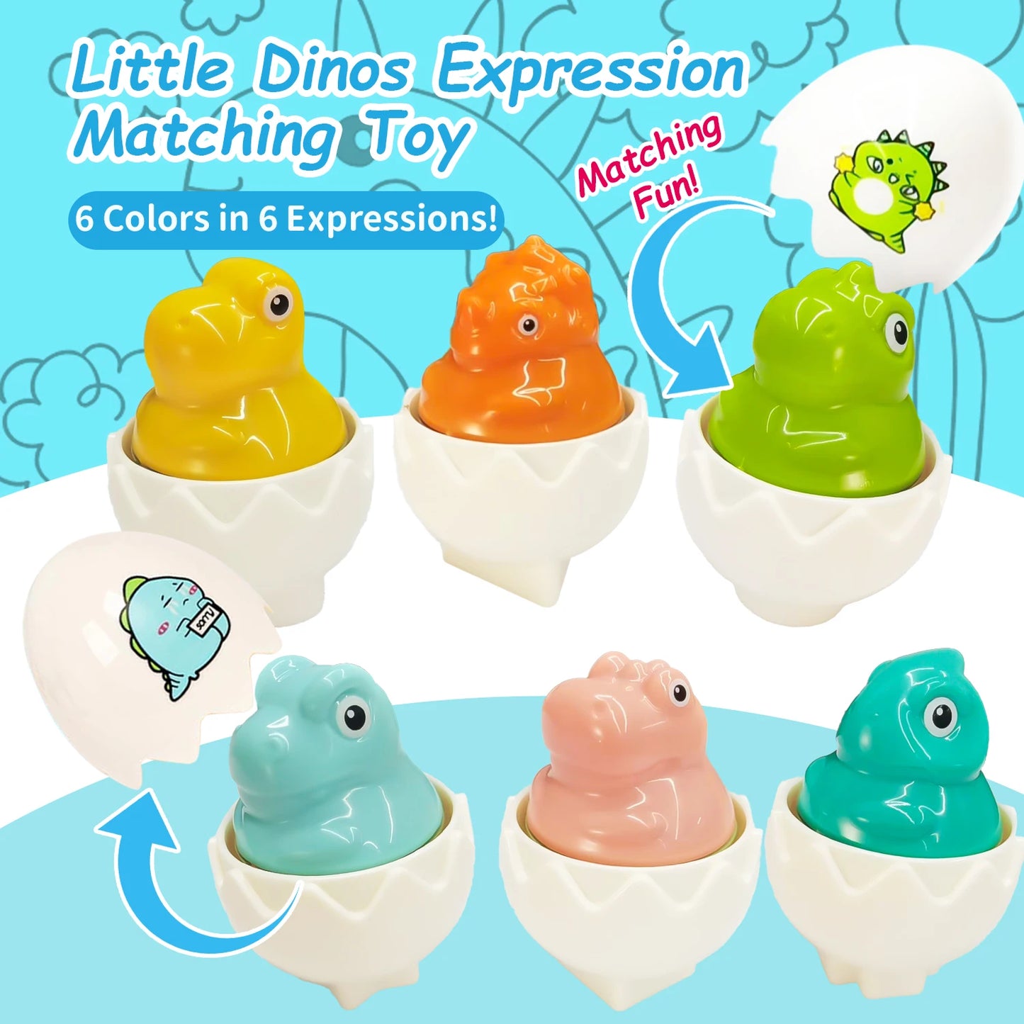 Montessori Kids Shape Matching Egg Baby Toys Color Digital Number Dinosaur Matching Eggs Early Learning Educational Children Toy