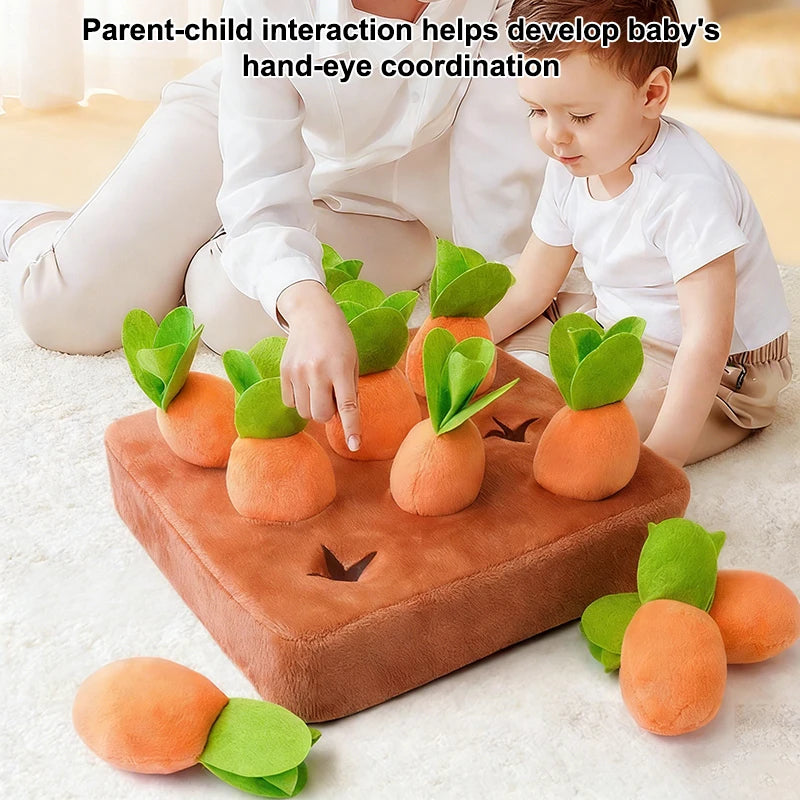 Montessori Plush Pull Carrot Toy Soft Cotton Radish Interactive Game Baby Cognitive Educational Toys Early Learning Gift for Chi