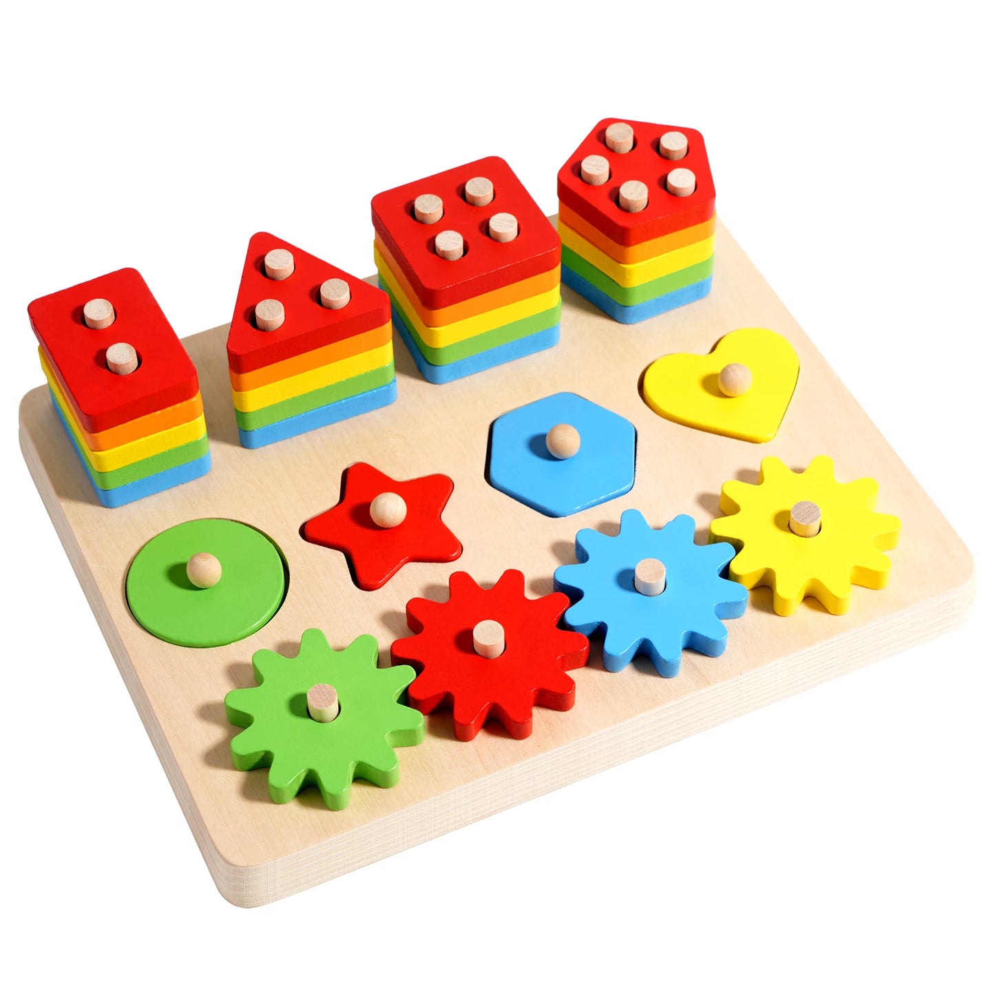 Montessori Wooden Sorting Stacking Toys Puzzle
