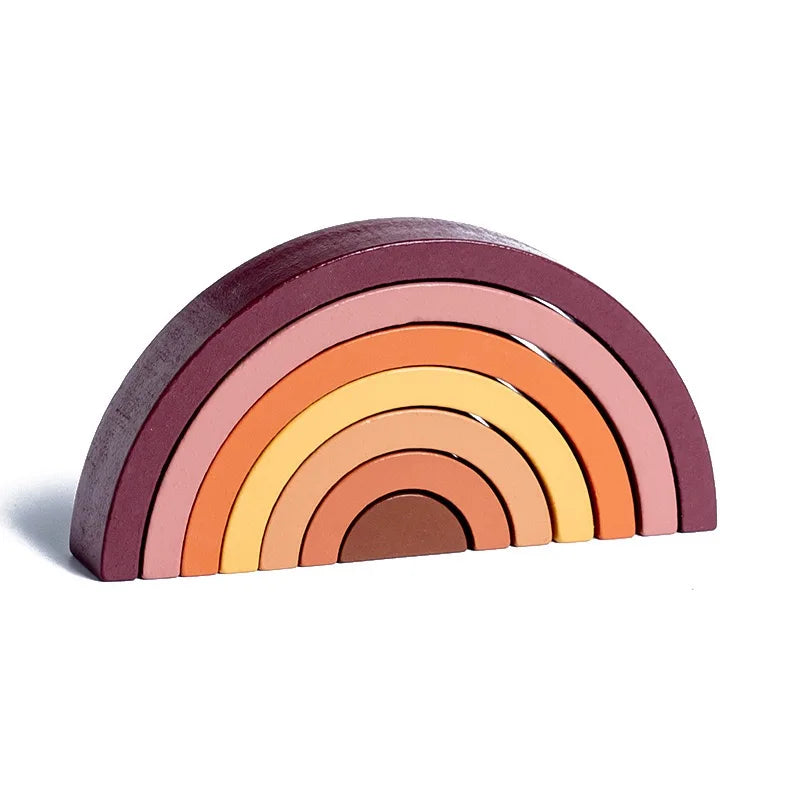 Arch Bridge Rainbow Wooden Building Blocks Stacking Games
