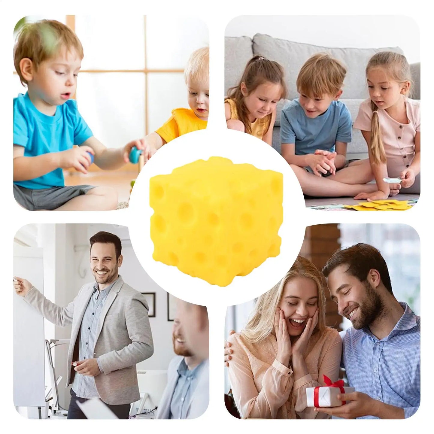 Squishy Square Cheese Squeeze Toys Slow Rebound Push Stress Relief Sensory Toy Soft Butter Cheese Fidget Toy Christmas Present