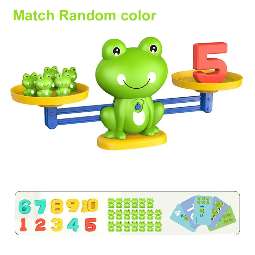 Kids Frog Balance Scale Toy Math Game for Toddlers Counting Number Matching Game Educational Stem Toys Birthday Gift