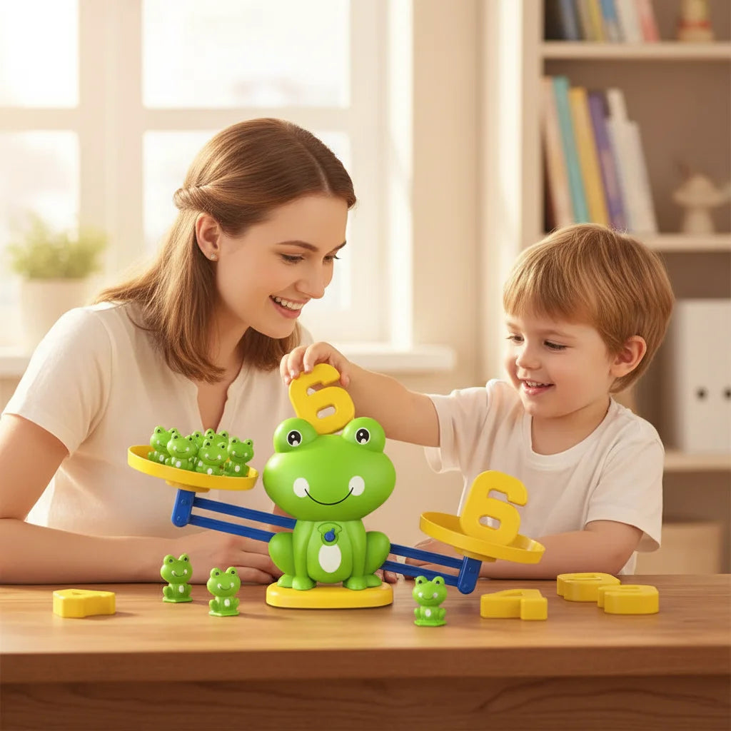 Kids Frog Balance Scale Toy Math Game for Toddlers Counting Number Matching Game Educational Stem Toys Birthday Gift