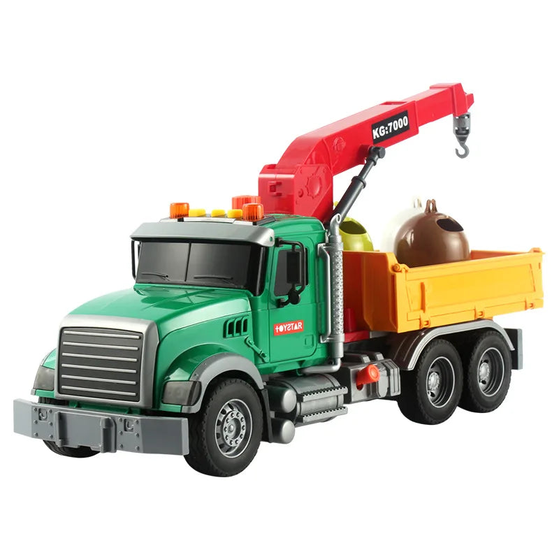 New Big Garbage Truck Toy, Friction Powered Garbage Truck with Lights and Sounds Kids Recycling Trash Truck Kids Gifts B242