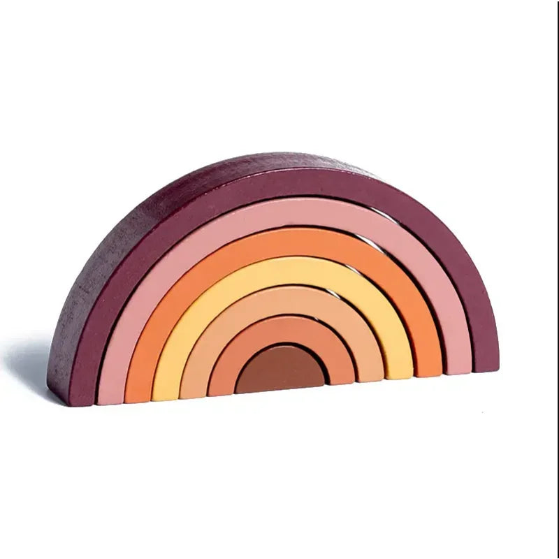 Arch Bridge Rainbow Wooden Building Blocks Stacking Games