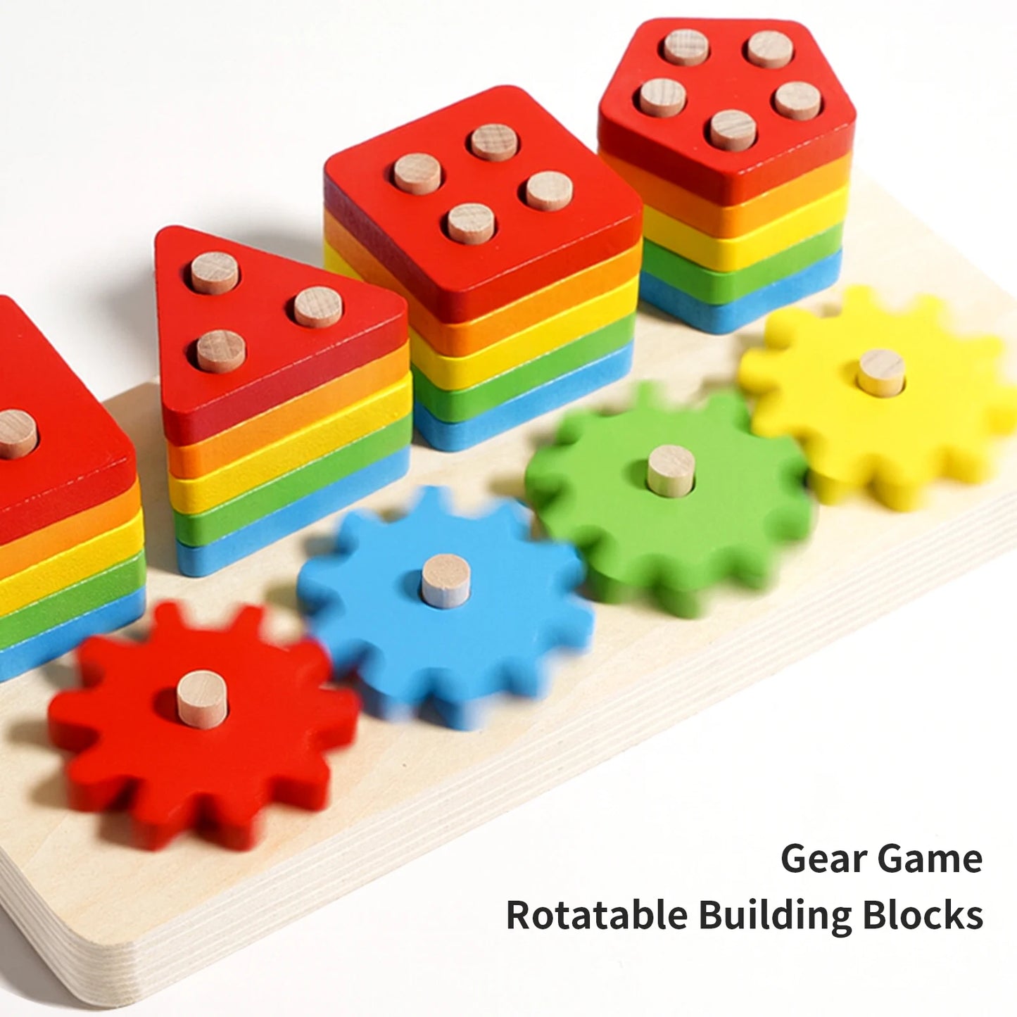 Montessori Wooden Sorting Stacking Toys Puzzle