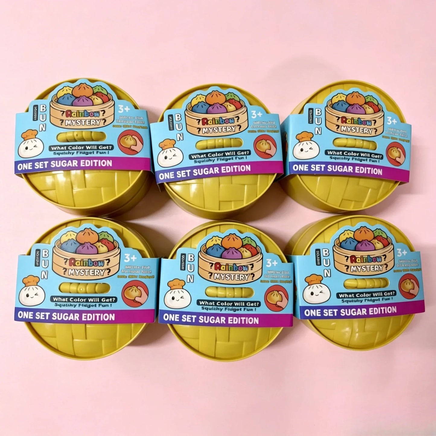 Colorful 6 Styles Glitter Dumpling Glitter Dumpling Squishy with Box Dumplings Sensory Squeeze Toy for Stress Relief Toys