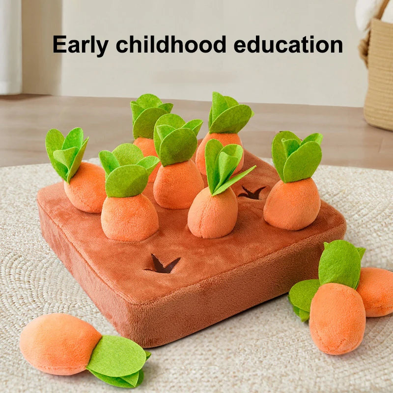 Montessori Plush Pull Carrot Toy Soft Cotton Radish Interactive Game Baby Cognitive Educational Toys Early Learning Gift for Chi
