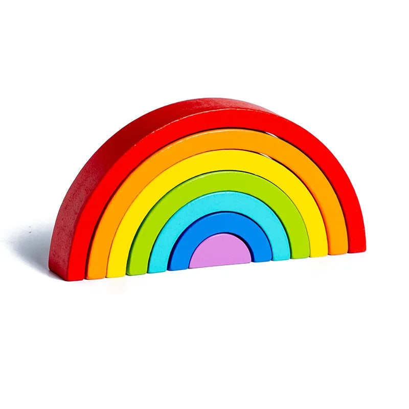 Arch Bridge Rainbow Wooden Building Blocks Stacking Games
