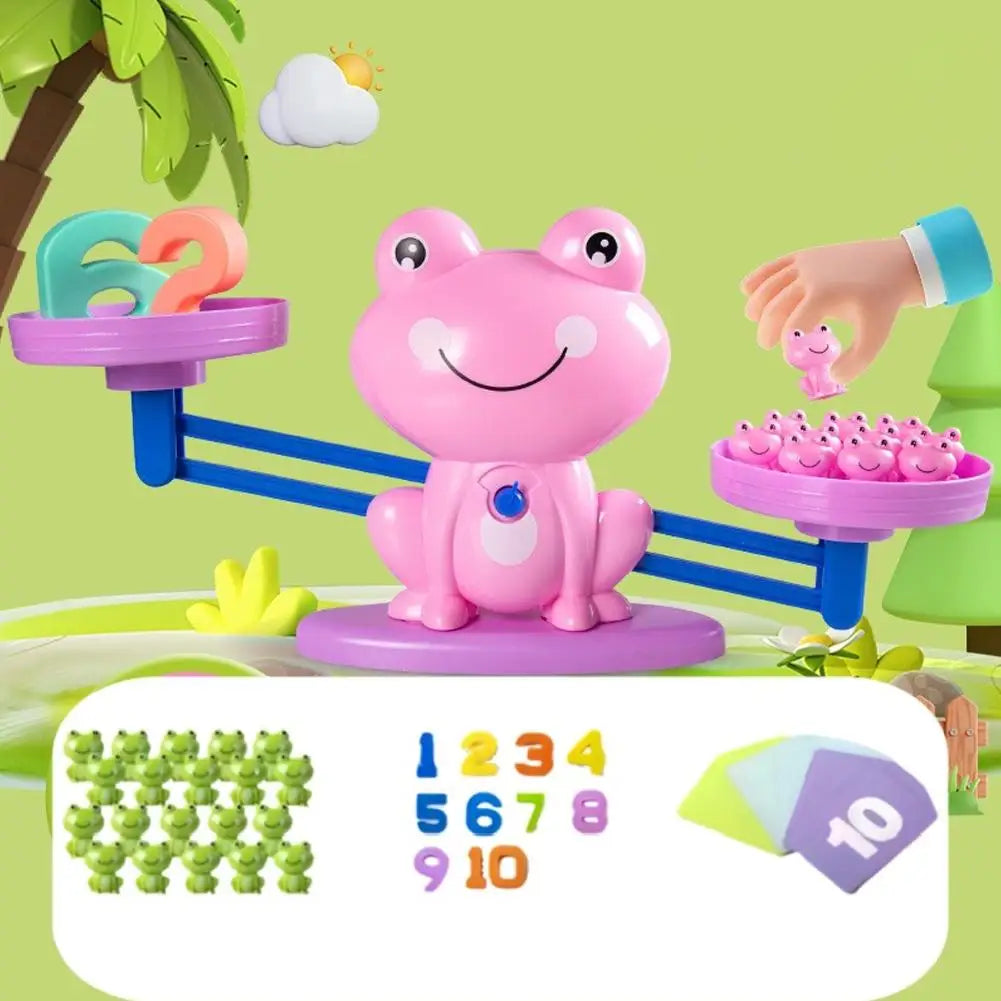 Kids Frog Balance Scale Toy Math Game for Toddlers Counting Number Matching Game Educational Stem Toys Birthday Gift